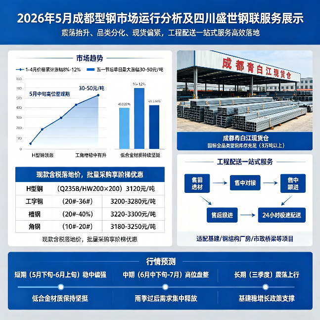 成都型鋼批發(fā)國標(biāo)全品類現(xiàn)貨 工程配送一站式服務(wù)｜2026 年 5 月行情漲跌趨勢(shì)與價(jià)格預(yù)測(cè)